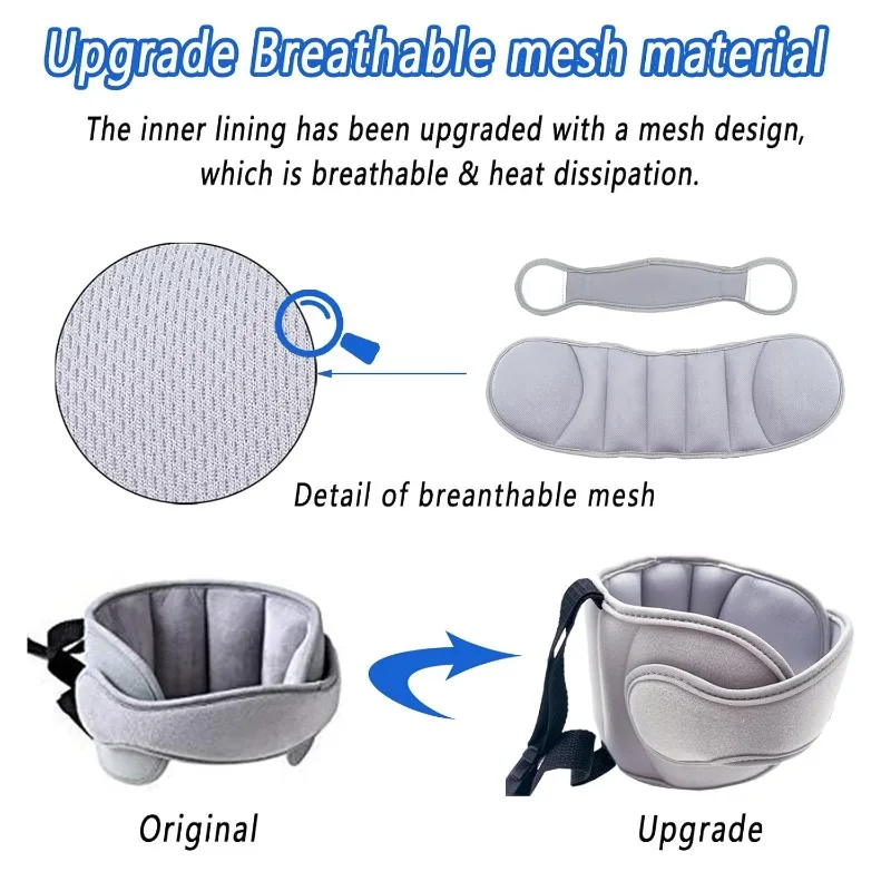 Baby Car Seat Head Support(Gray)Toddle Car Neck Relief Baby Child Car Seat Adjustable Head and Neck Support Band