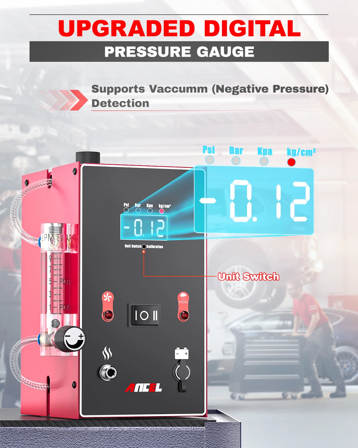 ANCEL L300 Smoke Machine Automotive Built-in Air Pump Vacuum Leak Detector with Digital Pressure Gauge Full System Evap Leaks