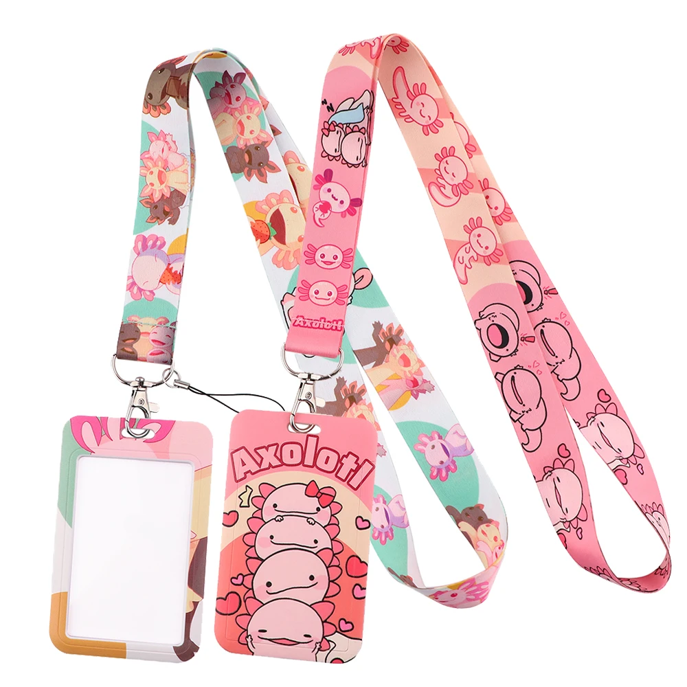 YL1075 Cute Baby Fish Axolotl Lanyard For Keychain ID Card Mobile Phone Badge Holder Key Ring Neck Straps Accessories