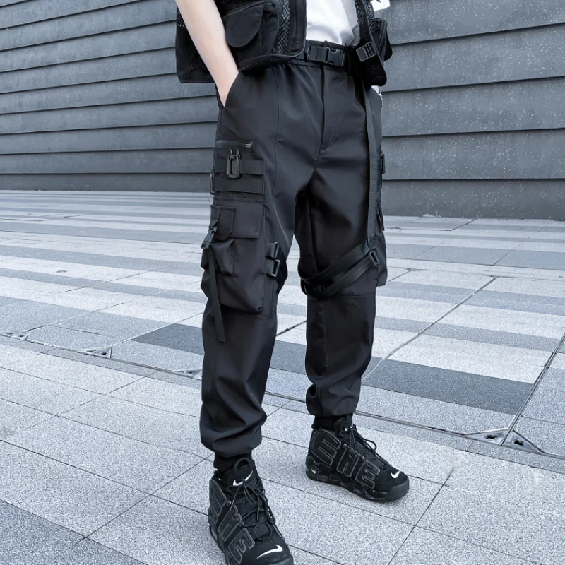 HKSH Spring Functional Dark Cargo Pants Men's Safari Style Fashion Loose Leggings Three-dimensional Pockets Chic Overalls HK0707