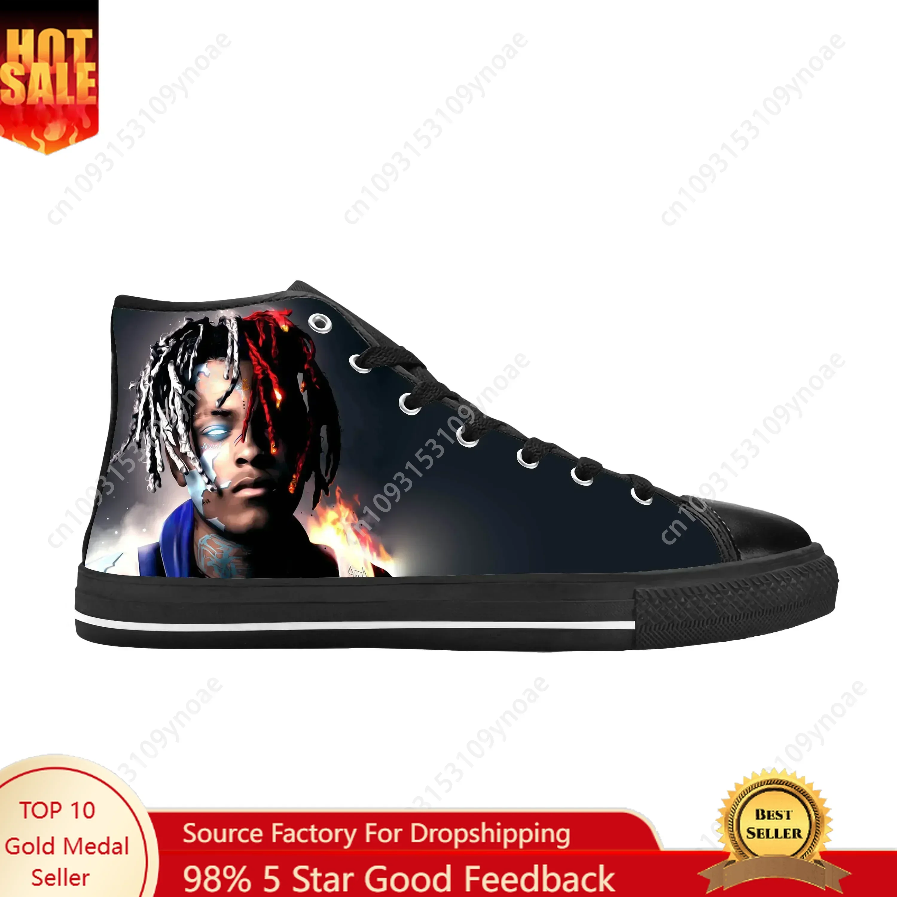 

Hot Hip Hop Rapper Rap Singer Music XXXTentacions Casual Cloth Shoes High Top Comfortable Breathable 3D Print Men Women Sneakers