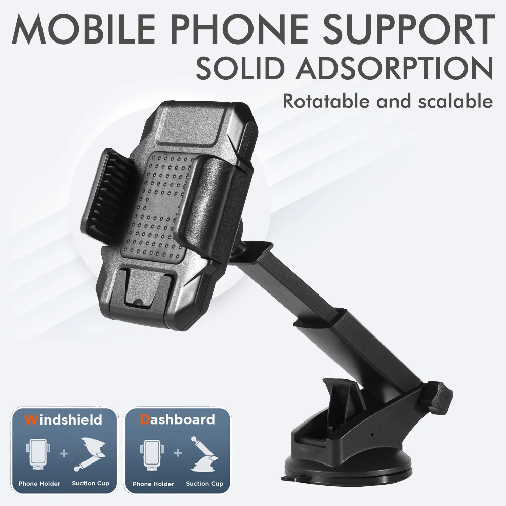 

Car Phone Mount Suction Cup 360° Rotatable Telescopic Phone Holder for Car Dashboard Windshield