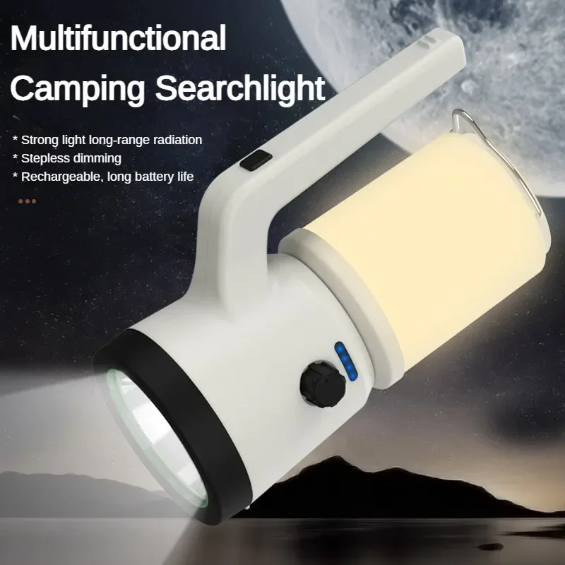 

Portable Searchlight USB Rechargeable Camping Lantern 4 Modes Dimmable Super Bright Flashlight Outdoor Waterproof Emergency Lamp