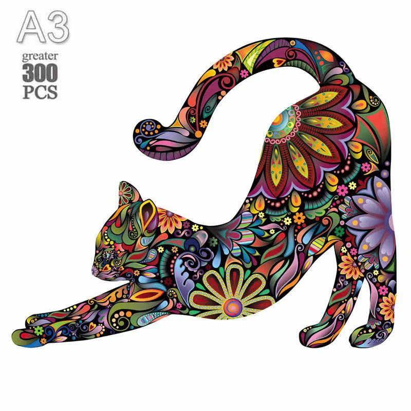 DIY จิ๊กซอว์ไม้สําหรับเด็กผู้ใหญ่สุนัขช้างปริศนาสัตว์ไม้คุณภาพสูง Panda ปริศนาสมอง Twister ของเล่น