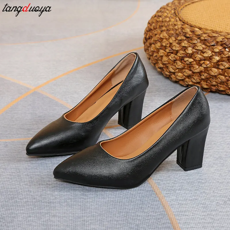 Plus Size 35-42 Basic Pumps pointed high heels Woman Autumn New Fashion Shallow Mouth Solid Work Single Shoes Women's Shoes