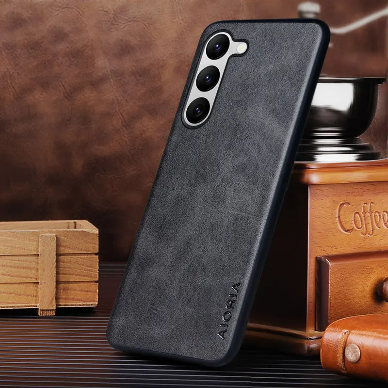 Case for Samsung Galaxy S21 S22 S23 S24 Ultra Plus FE funda Thin Slim Shockproof Matte Leather cover for galaxy s24 ultra case