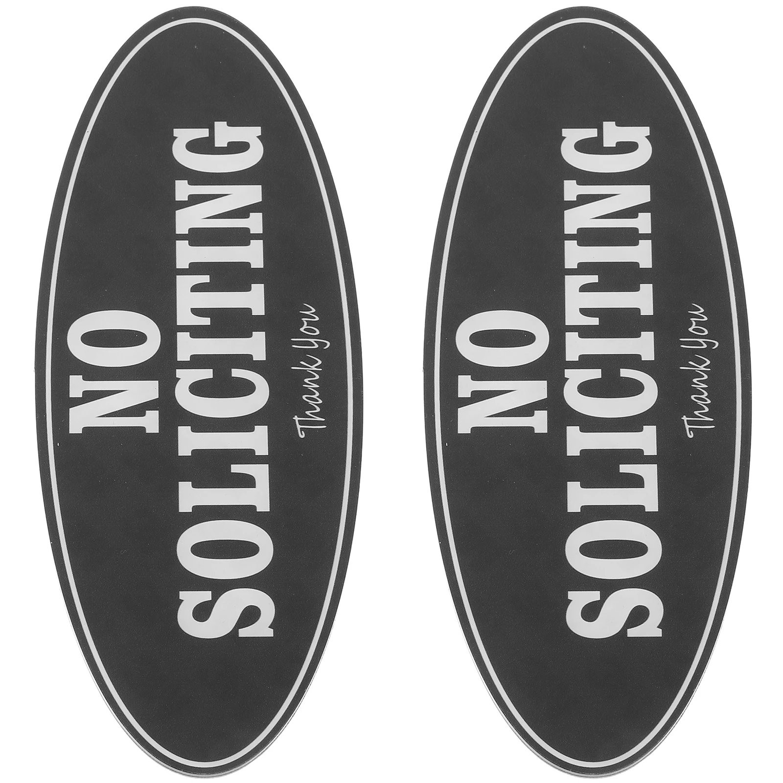 2 No Soliciting Signs 17.8x7cm English Font Door Decorative Acrylic Wear Resistant Removable Shop Home Office Signboards