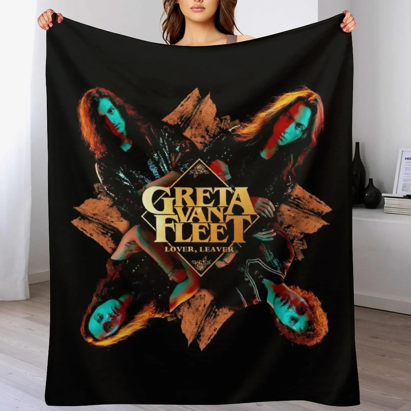 

kyhu5 greta van fleet my fleet Throw Blanket Decorative Sofa Kid'S Blankets For Baby Beautifuls Blankets