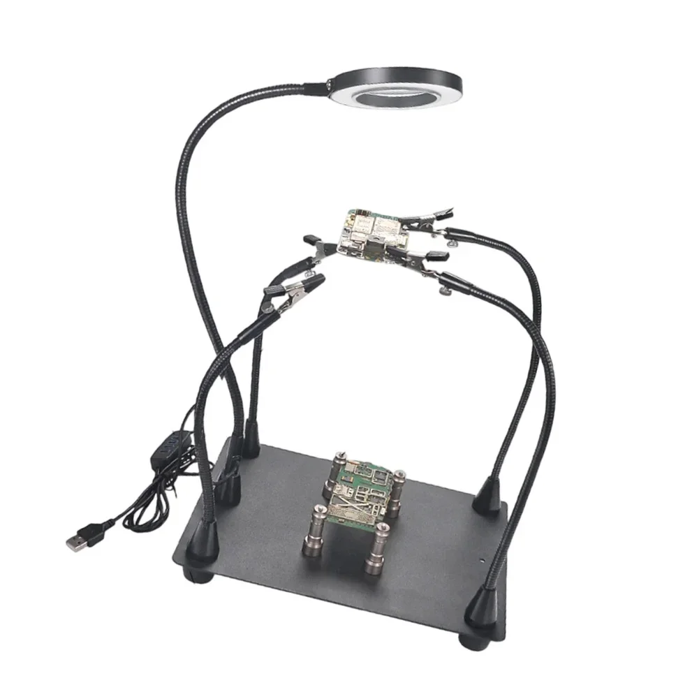 

1pc Welding Holder 360 Degree Rotatable PCB Repair Workstation With Magnifier For Electronics Soldering Accessories