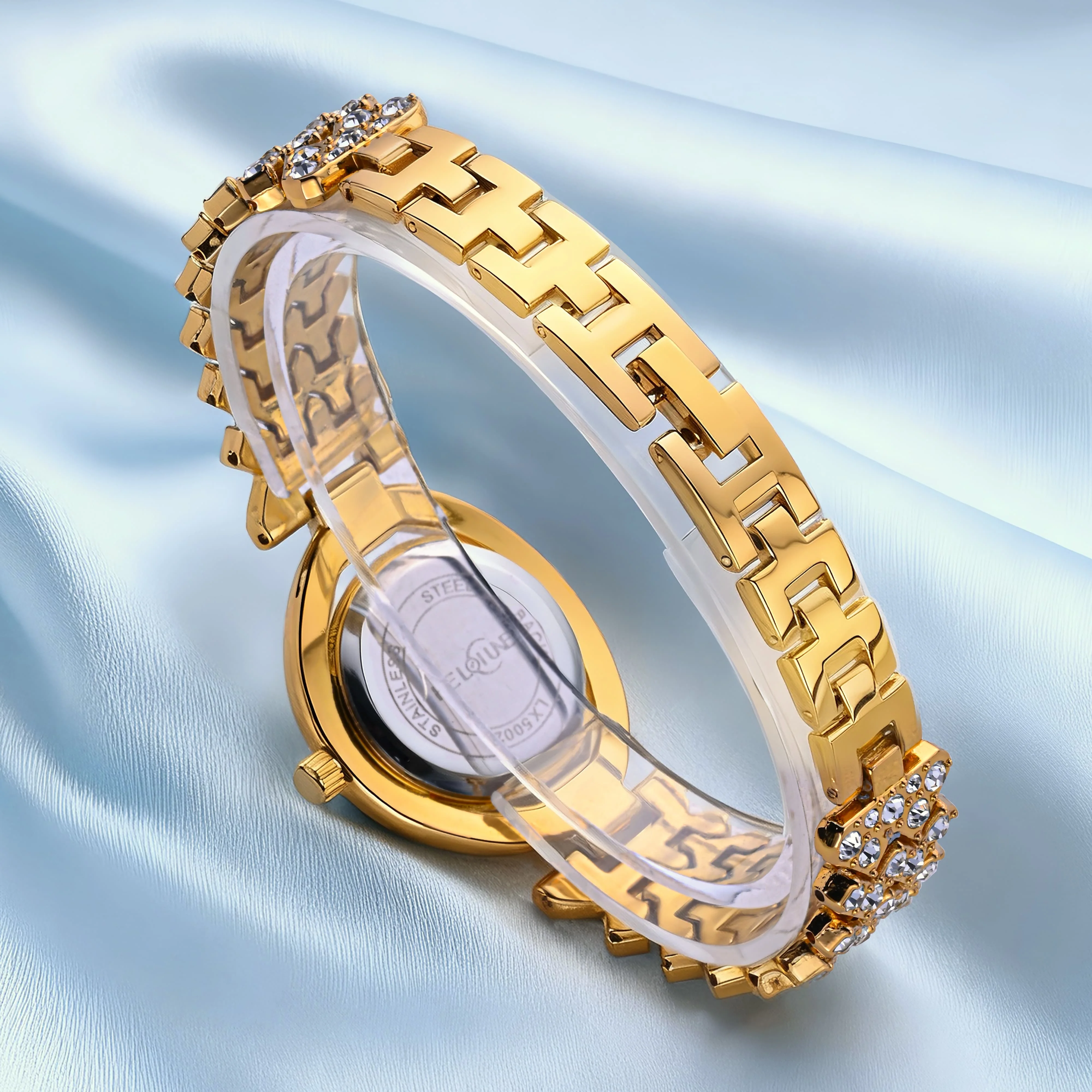 1 ساعة كوارتز فاخرة مطلية بالذهب، لمسة نهائية متينة مطلية بالذهب لمدة عامين، ضمان الاحتفاظ بالألوان، اختيار مثالي للهدايا #5