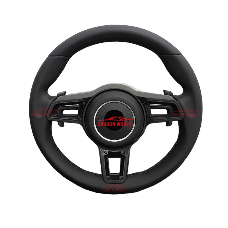 Personalized buttonless leather steering wheel for Porsche 911 996 Cayenne 958 718 Boxster 968 Cayman Macan GT3 RS