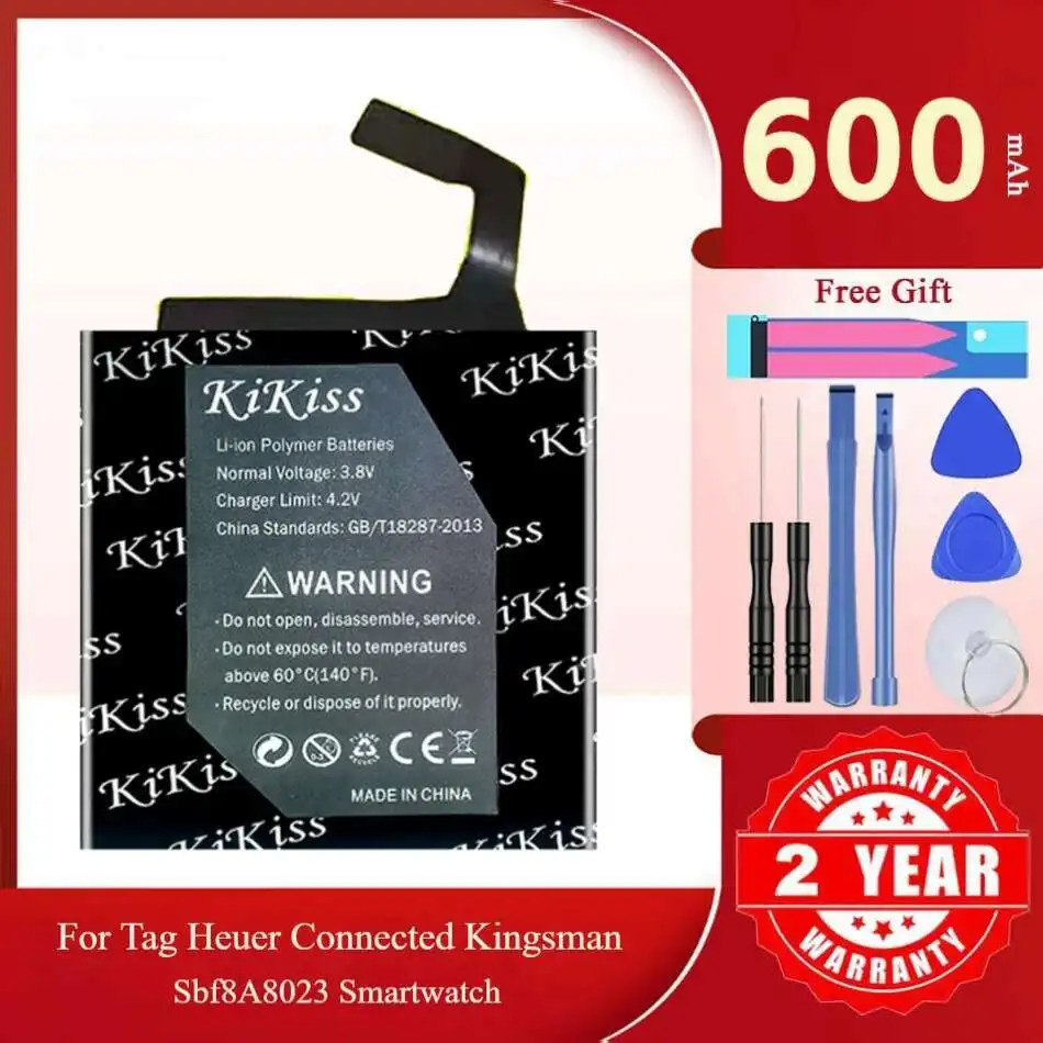 Kikiss Battery 600Mah SBF8A8023 For TAG HEUER CONNECTED Kingsman Smartwatch