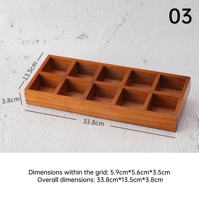

Wooden Storage Box Serving Tray Multi Compartments Divided Food Serving Plate for Home Restaurants Sushi Hot Pot Snack Dishes