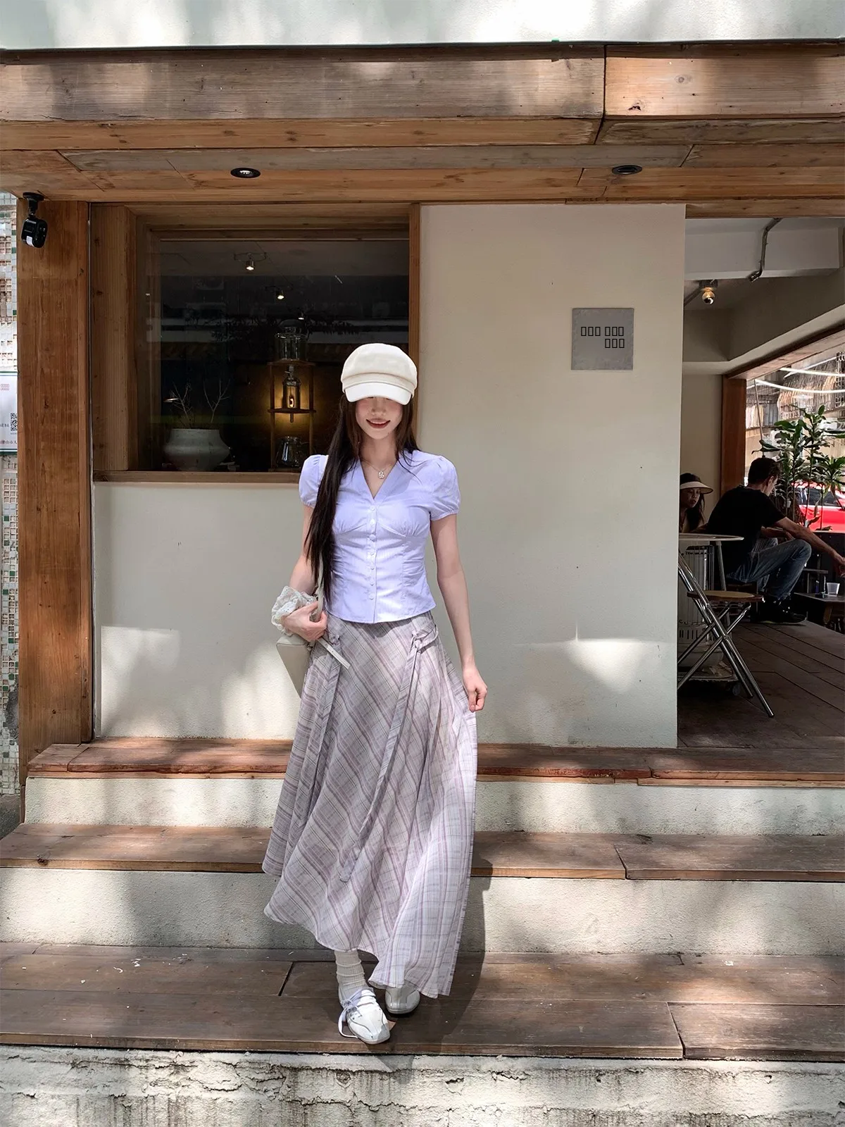 

Юбка миди с низкой насыщенностью цвета, в стиле поэтического драпирования, в клетку, асимметричная, для женщин, весна-лето, с высокой талией, А-силуэт, из тонкого полиэфирного волокна