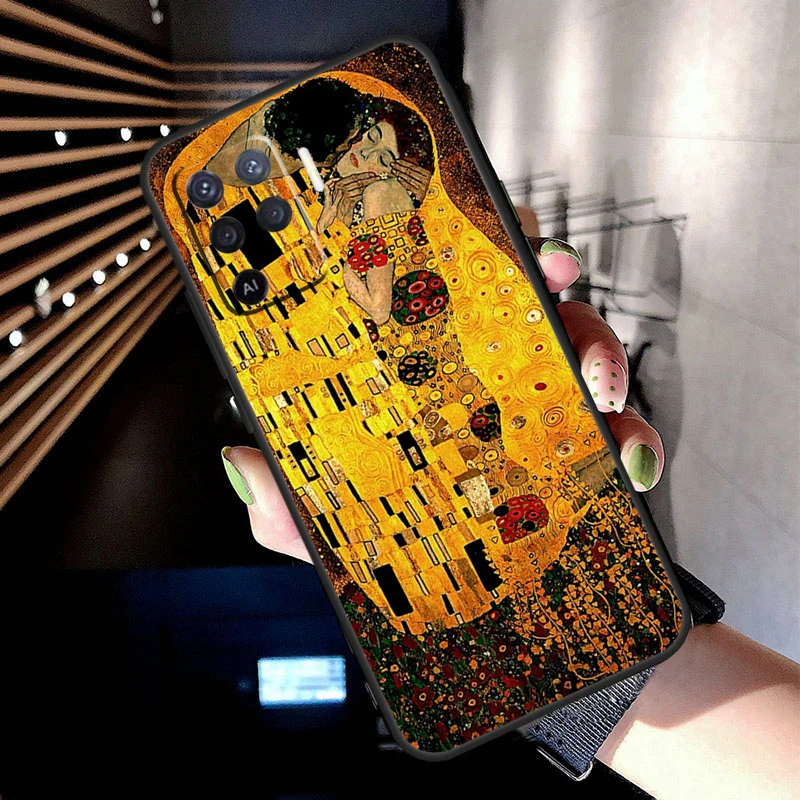 Starry Night Klimt Kiss Case For OPPO A96 A76 A16 A94 A74 A54 A53 A57 S A15 A52 A72 A93 A5 A9 A31 A17 A77 A78 Coque