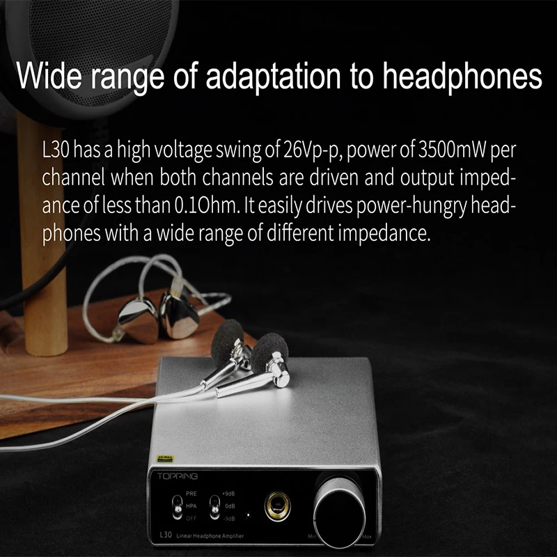 Hi-Fi усилитель для наушников TOPPING L30, звуковой интерфейс 6,35 мм, NFCA, настройки 3-ступенчатого усиления, усилитель RCA с высоким разрешением для ЦАП E30