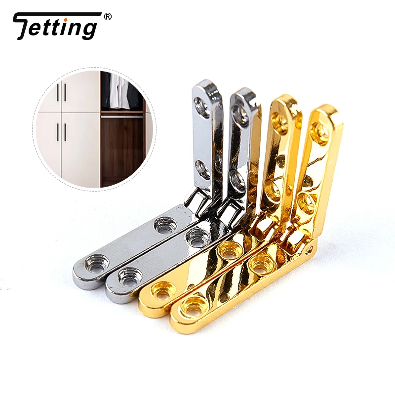 2Pcs 90 Degree Hinges Zinc Alloy Seven-letter Spring Hinge For Wooden Box Gift Jewellery Case Cabinet Furniture Hardware