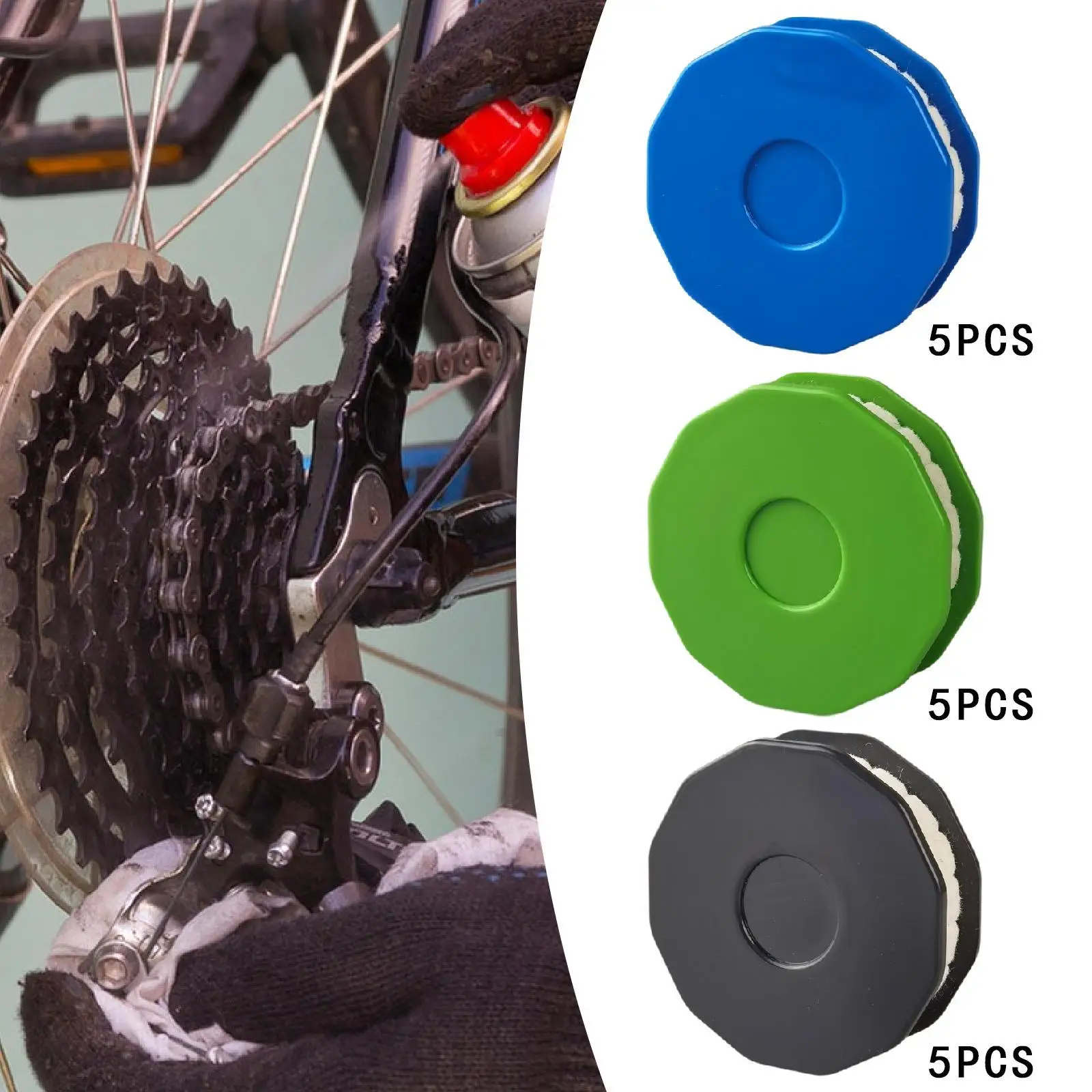 

5x Bike Chain Oiler Lubricator for Road Bike Convenient Round Portable Bicycle Maintenance Tool Bicycle Chain Gear Oiler Roller