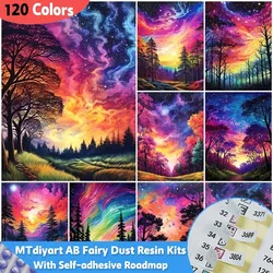 Fairy Dust Resin 120 Colors Diamond Painting With Sticker Landscape Aurora Rhinestones Fantasy DIY Hobby Mosaic Tree Home Decor
