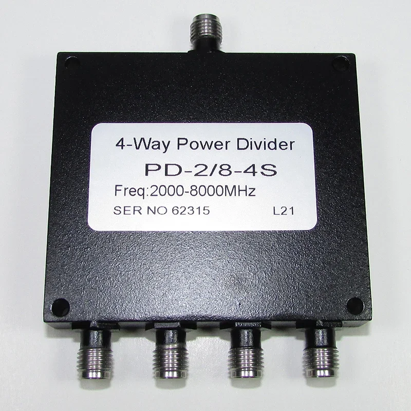 

PD-2/8-4S SMA RF Microwave SMA One Split Four Broadband Power Divider 2-8GHz 30W