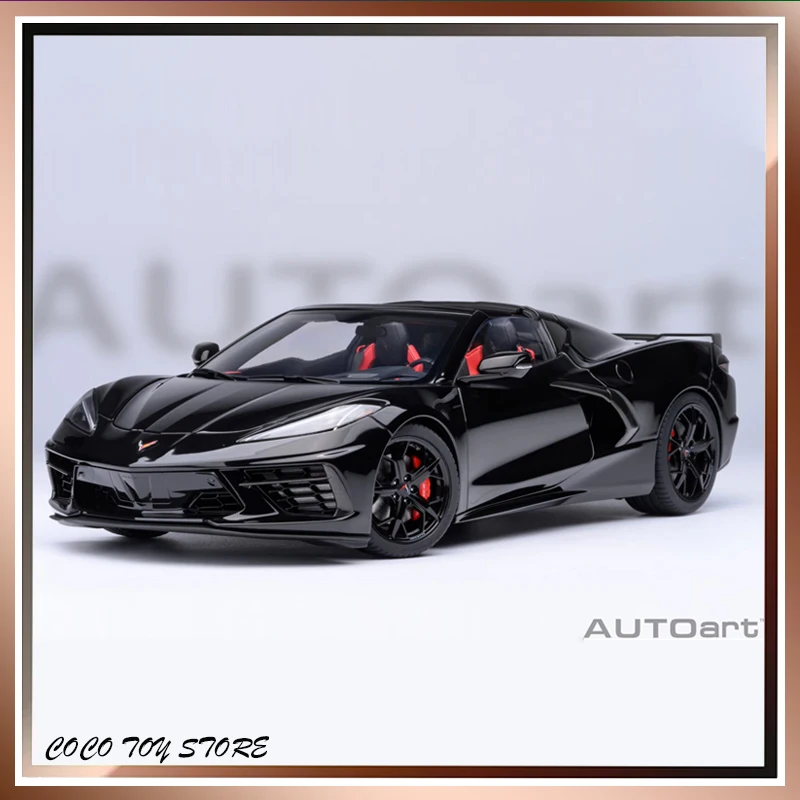 AUTOart STINGRAY Z51car نموذج محاكاة سيارات مصنوعة من خليط معدني 1:18 كورفيت C8 نموذج غرفة زخرفة جمع هدية لصبي