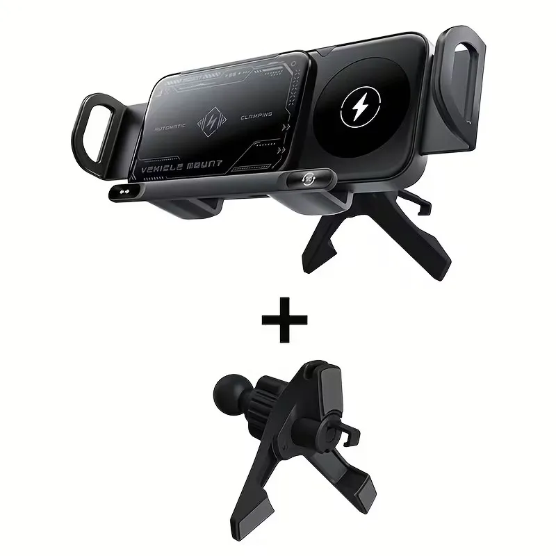 Car Wireless Charger For Samsung Galaxy Z Fold 6 5/Flip 6 5 Dual Coil Fold Screen Phone Fast Charging Vent Mount Car Holder