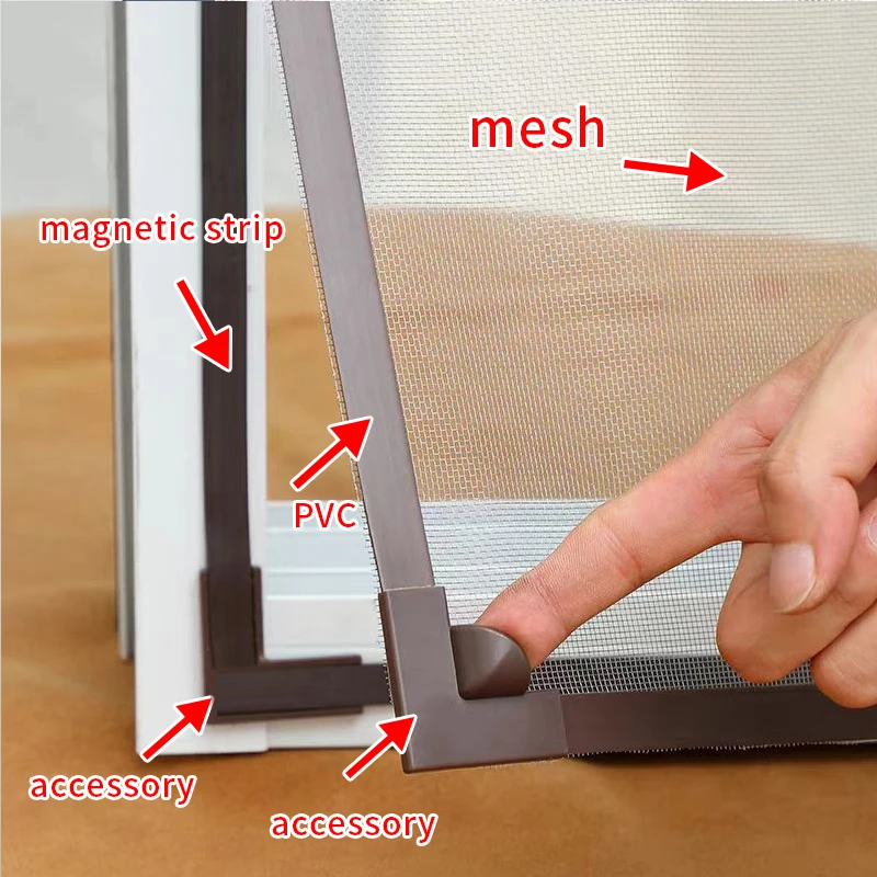 Magnetic screen window accessories, DIY soft PVC border decorative strip, magnetic corner magnetic screen window，Mosquito net