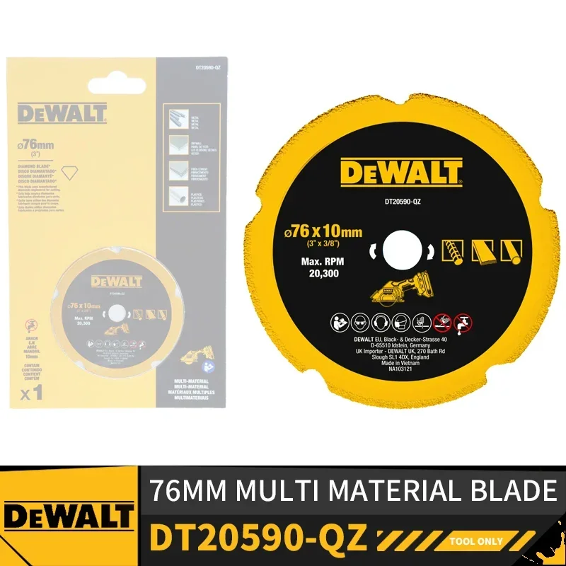 DEWALT DT20590 76MM Multi Material Blade DT20591 76MM Diamond Tile Blade DT20592 76MM Steel Cutting Blade 3PK For DCS438