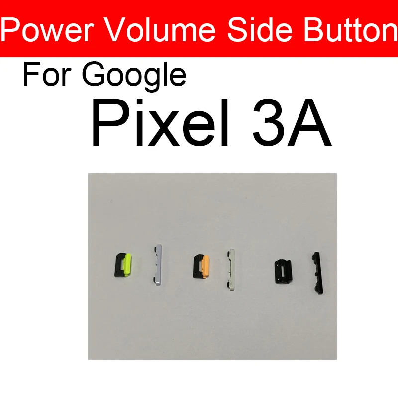 Botão lateral de energia e volume para Google Pixel 3 3XL 3A 3AXL Peças de reparo de chave lateral de volume de energia