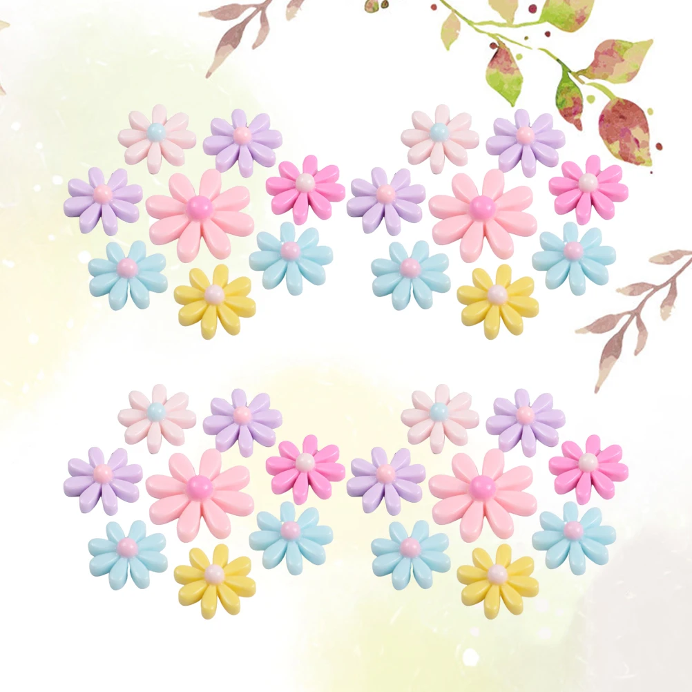 

60Pcs Hairpin Decor Flower Accessories Headdress Making Creative Floral Charm Mixed Color 20mm Fun Family