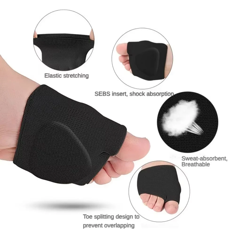 4 Pairs Metatarsal Pads for Women & Men, Soft Gel Forefoot Cushion, Ball of Foot Support Pad for Foot Discomfort Relief, Foot Care Inserts for High Heels Shoes