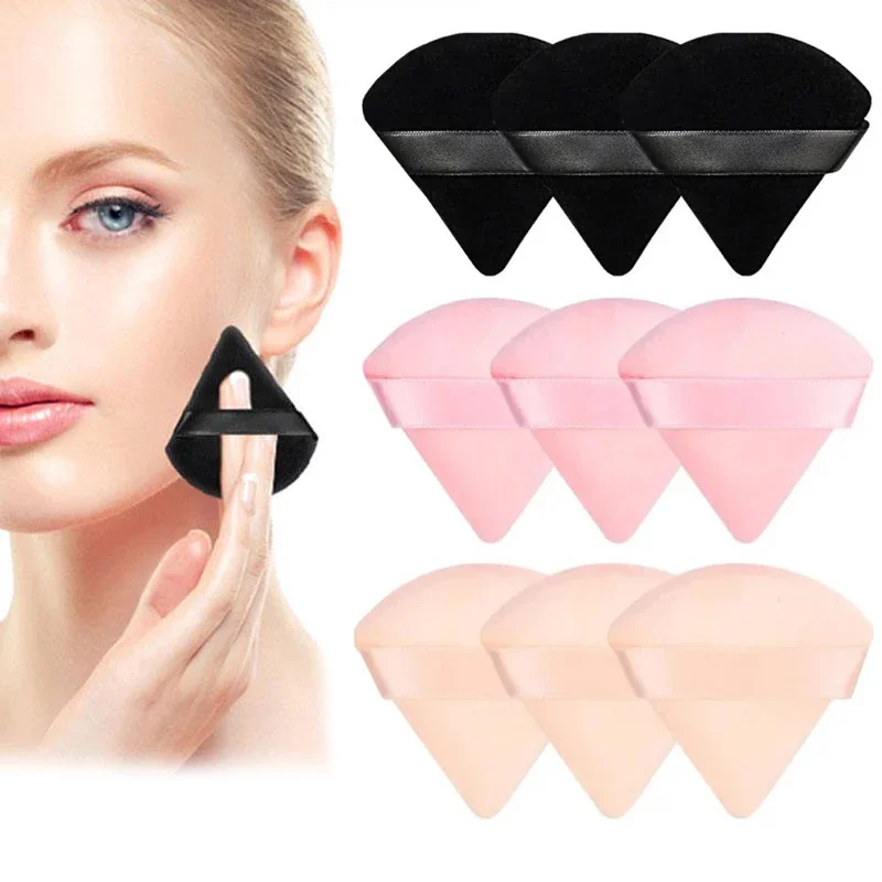 ‌ 3 uds esponjas triangulares suaves faciales, aplicadores de maquillaje húmedo/seco reutilizables para polvo, base, esponjas de polvo Mineral lavables