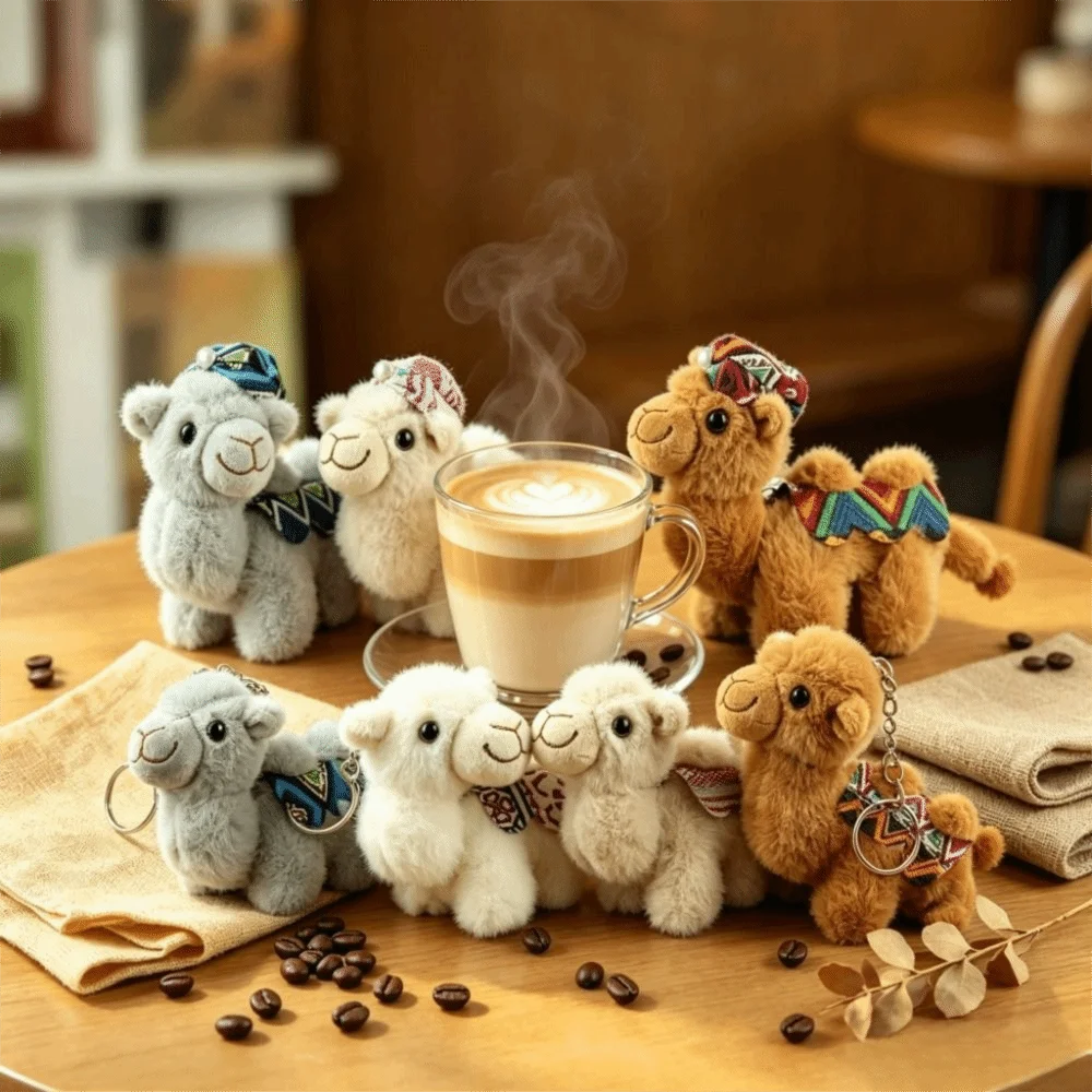 Bag Charm Soft Camel Keychain Stuffed Fashion Stuffed Camel Keychain Cute Animal Camel Keychain Backpack Decoration