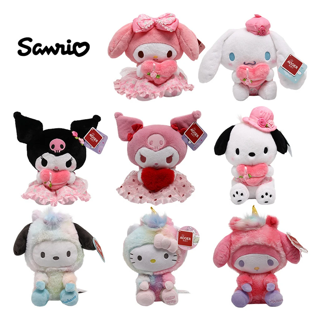 

Sanrio Kurome Doll Hello Kitty Plush Toy Cute Melody Cushion Cinnamon Dog Doll Cartoon Character Bedroom Ornament Girls Gift