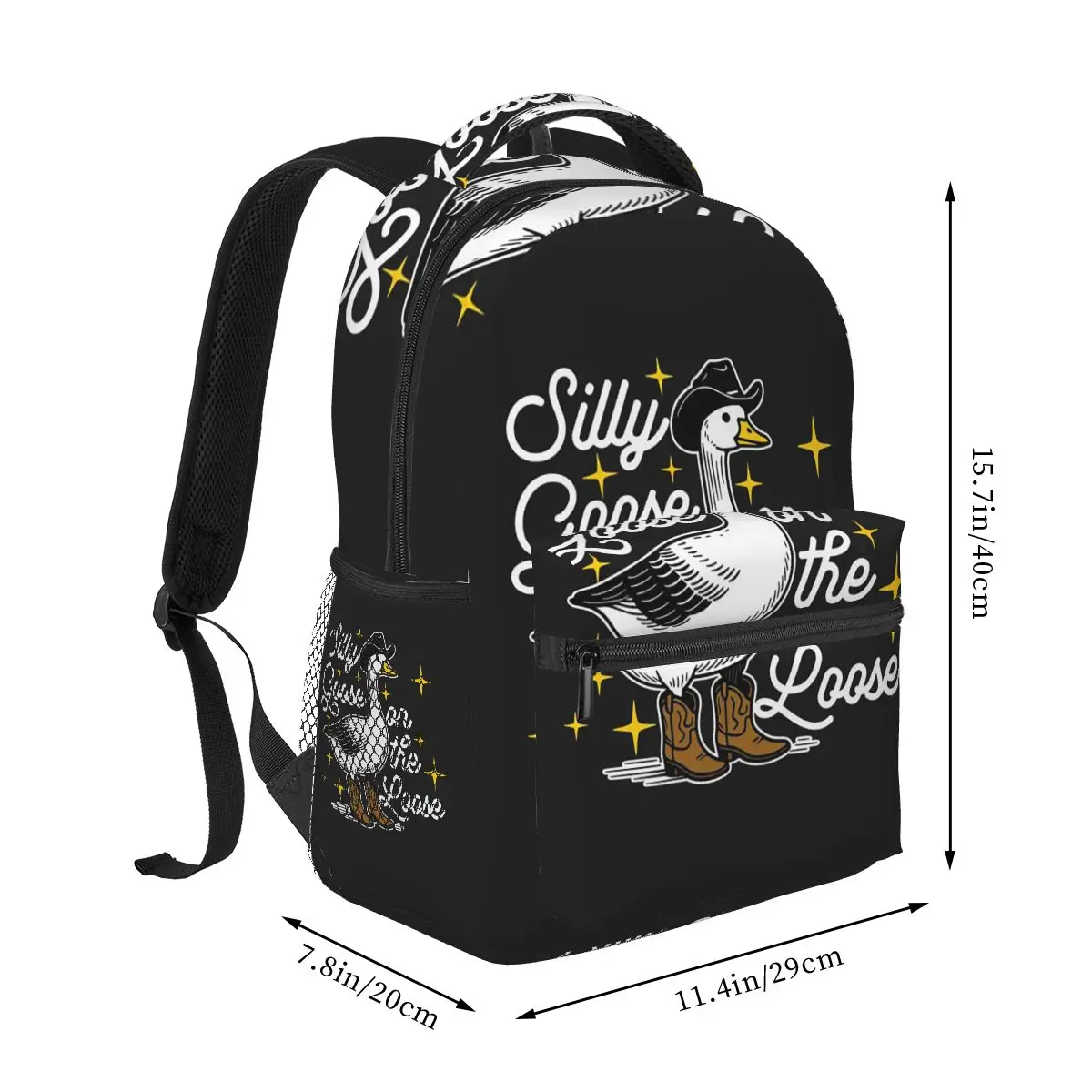 Silly Goose On The Loose Cowgirl Western Backpack Student Boys Girls BookBag School Bag Computer Shoulder Bags for Men Women