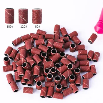 50/100 ชิ้นแหวนขัดกลอง 80 # /120 # /180 #   แถบขัดสําหรับเครื่องบดมุมไฟฟ้าขนาดเล็ก Sanding Mandrels เครื่องมือทําเล็บมือขัด