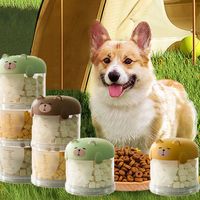 Multifunctional Plastic Multi-Layer Cat Food Box Sealed Cute Dog Snacks Storage Box Moisture-Proof Cat Food Bucket for Pets