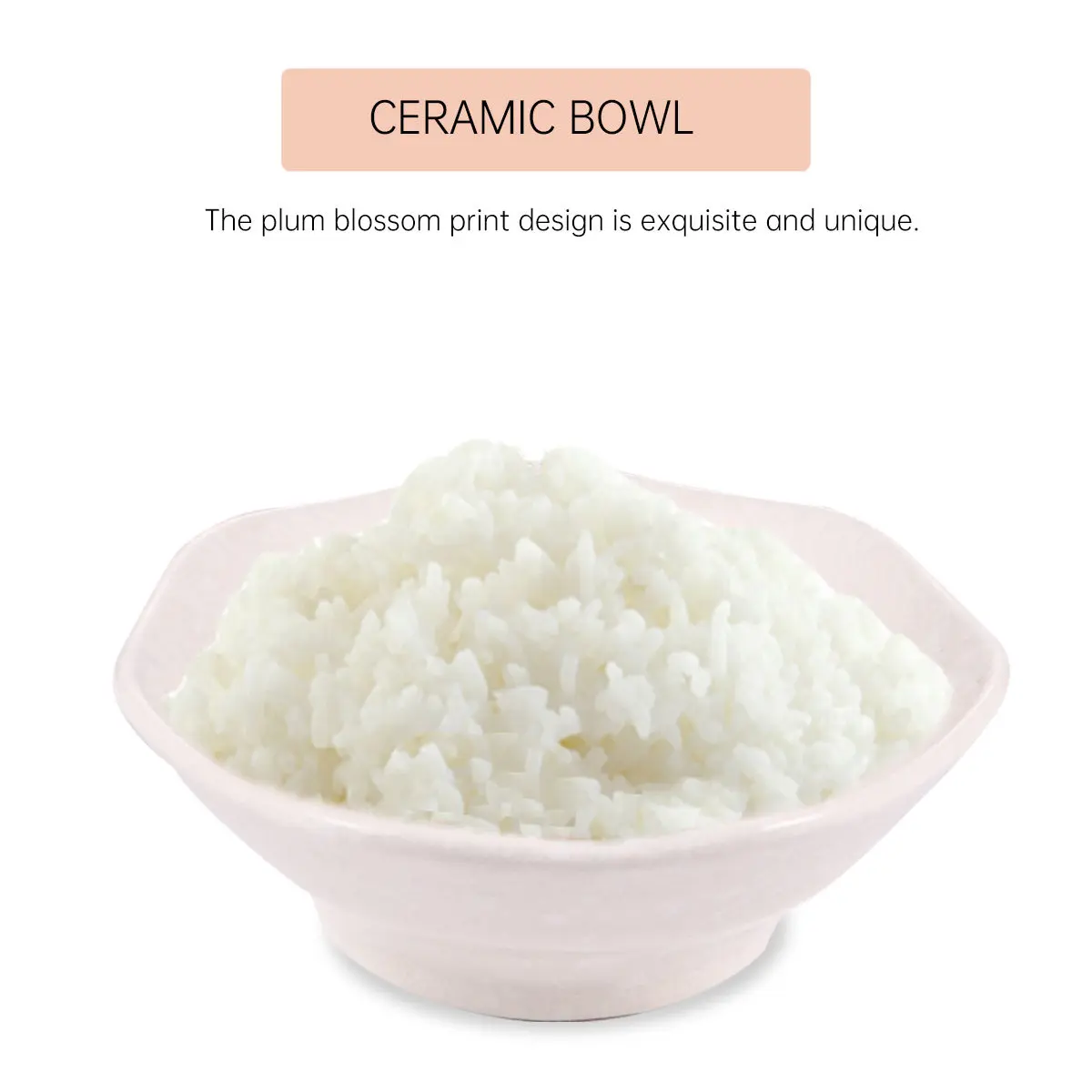 1Set Japanese Style Ceramic Tableware with Plum Flower Pattern Practical Tableware Set for Single Household Use