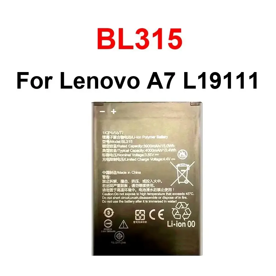 

Mobile Phone Battery For Lenovo A7 L19111 BL315 NEW High-Performance