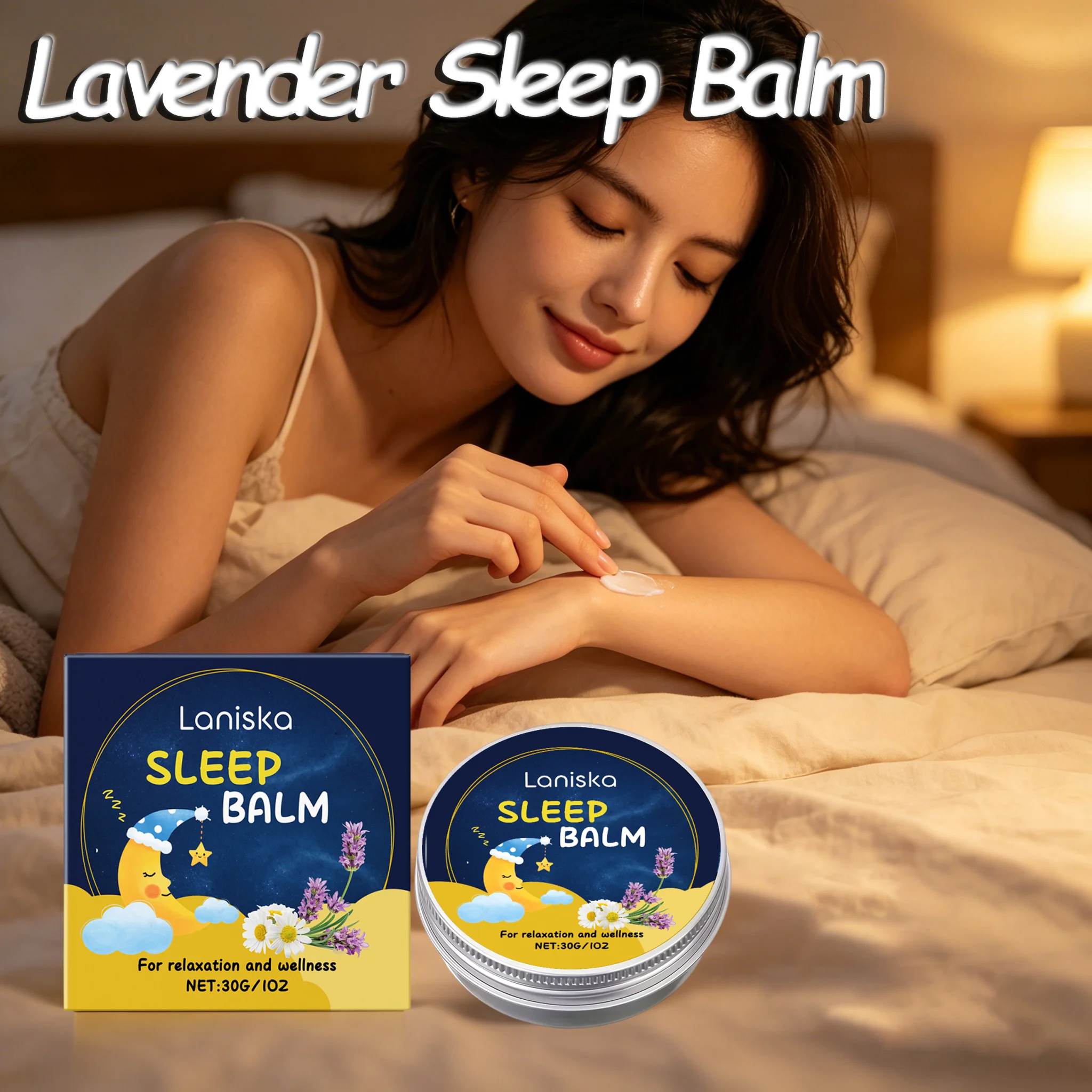 Lavender Pillow Spray - ラベンダースリープバーム レーシングマインド症候群のための天然鎮静軟膏 ストレス不安を和らげる ラベンダーの香りのクリーム