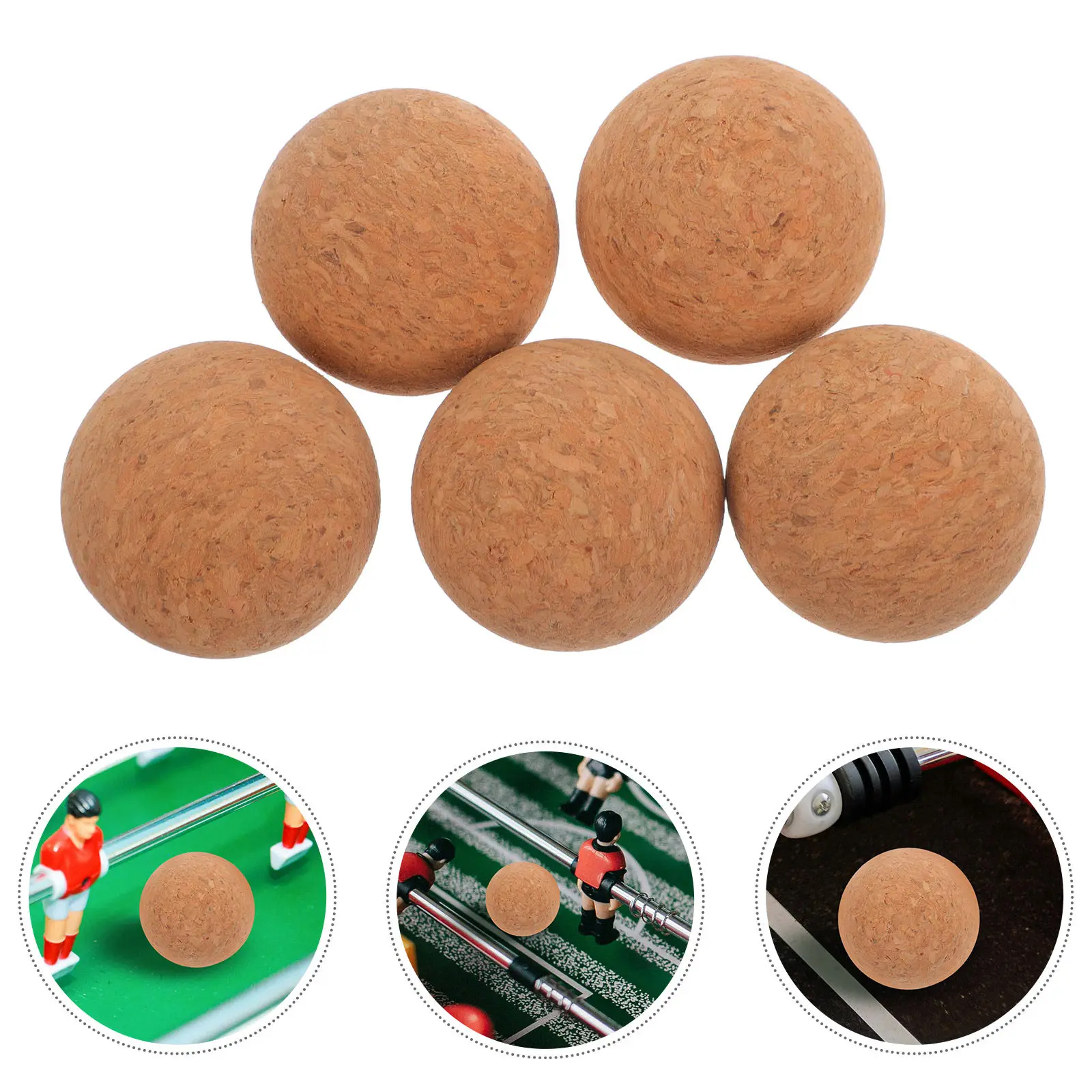 

5Pcs Table Soccer Cork Balls High Quality Foosball Ball Replacement Table Football Accessory Lightweight Portable Game Use