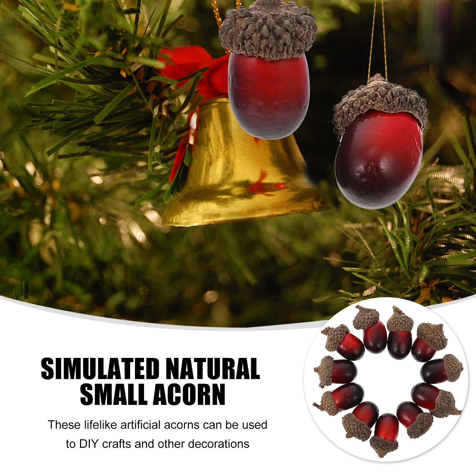 

25Pcs Fake Acorn Decorations Simulated Acorns for Christmas Decor Party Festive Rustic Farmhouse Home Decor DIY Craft Photo