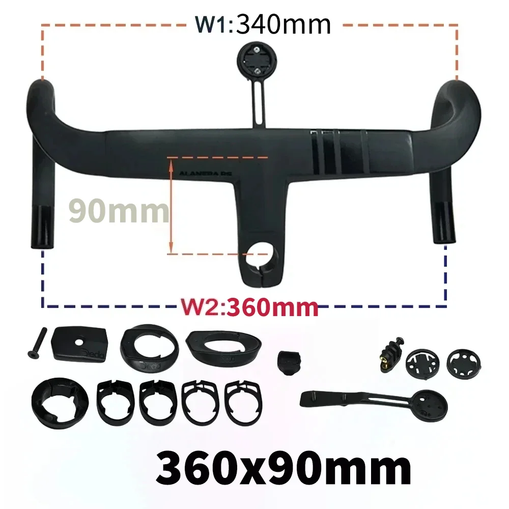 2025 New Road Handlebar DE Alanera RS T1000 Carbon Aero Lightweight 340g Integrated for Professional Cycling RHM EVO Shape image 3