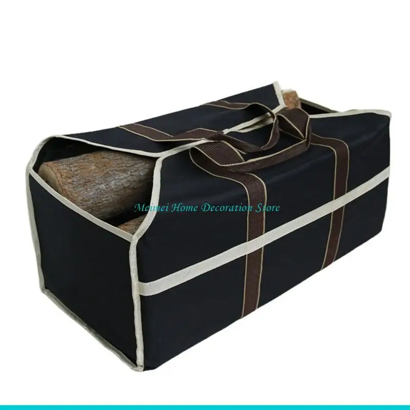 

H7BF Поленья для переноски Прочная большая сумка для дров с ручками Большой вместительный держатель для дров для камина