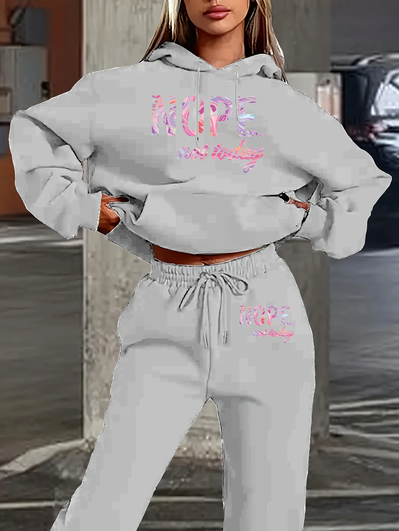 Womans Tracksuit Two Piece Set Hooded Sweatshirts+Sweatpants Suit Lady Casual Jogging Pullovers Fashion Sports Outfits Clothing