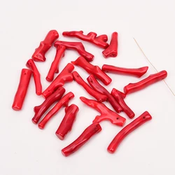 APDGG 20 Pcs AA+ Big Natural Red Coral Top Drilled Branch Nugget Freeform Fancy Gems Loose Beads Jewelry Making DIY