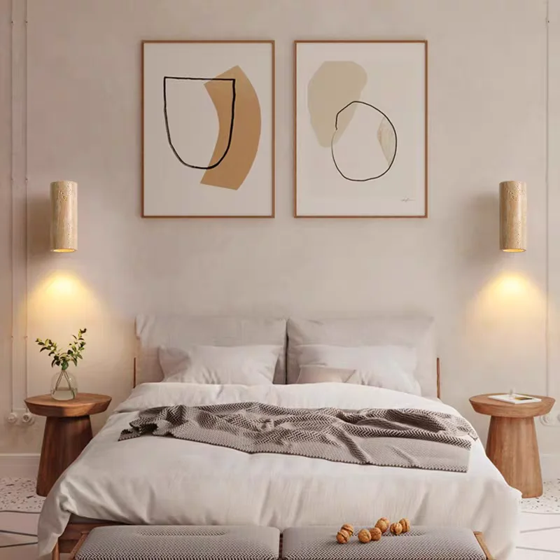 Natural Yellow Cave Stone Wall Lamps for Living Room Bedroom Bedside Designer Creative Japanese Style Corridor Lighting Fixture