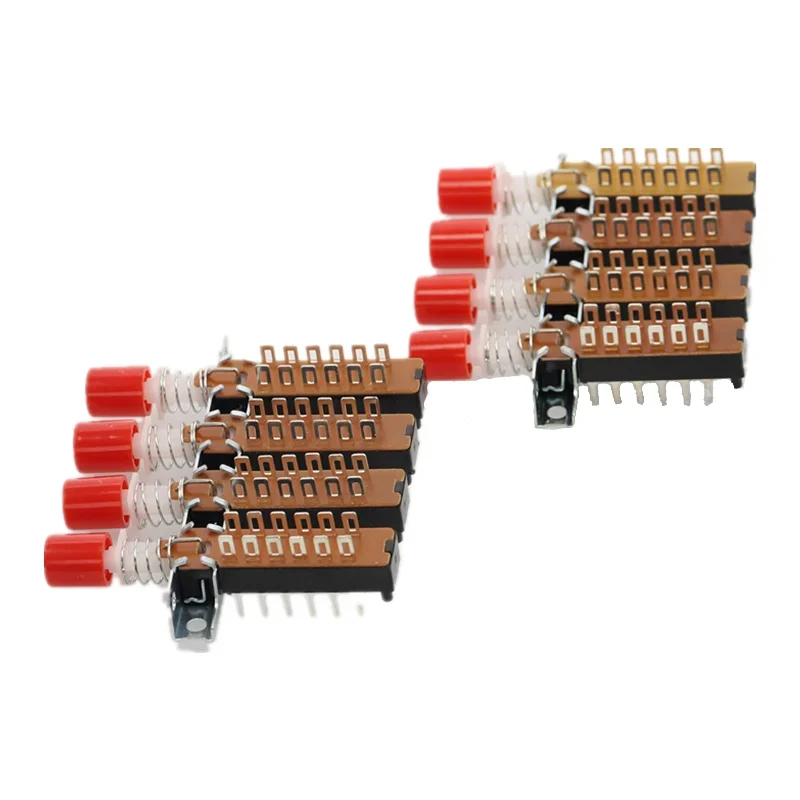 4P2T 4 صفوف التعشيق دفع زر مقبض البيانو مفتاح التبديل 2 قطعة