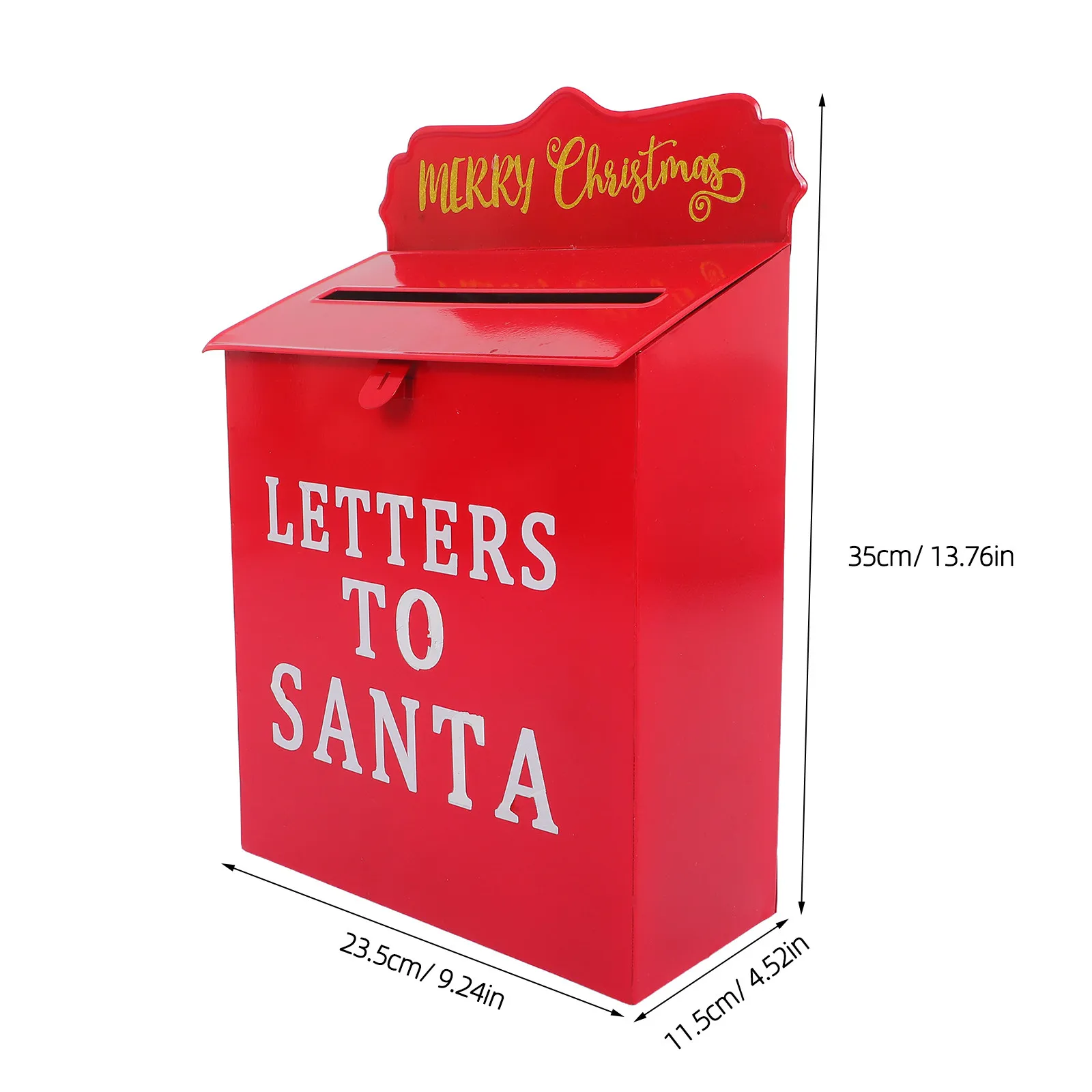 Christmas Iron Mailbox Kids Gift Decorations Model For Santa Claus Ornaments Festive Red Hanging Metal Holiday For Party Decor