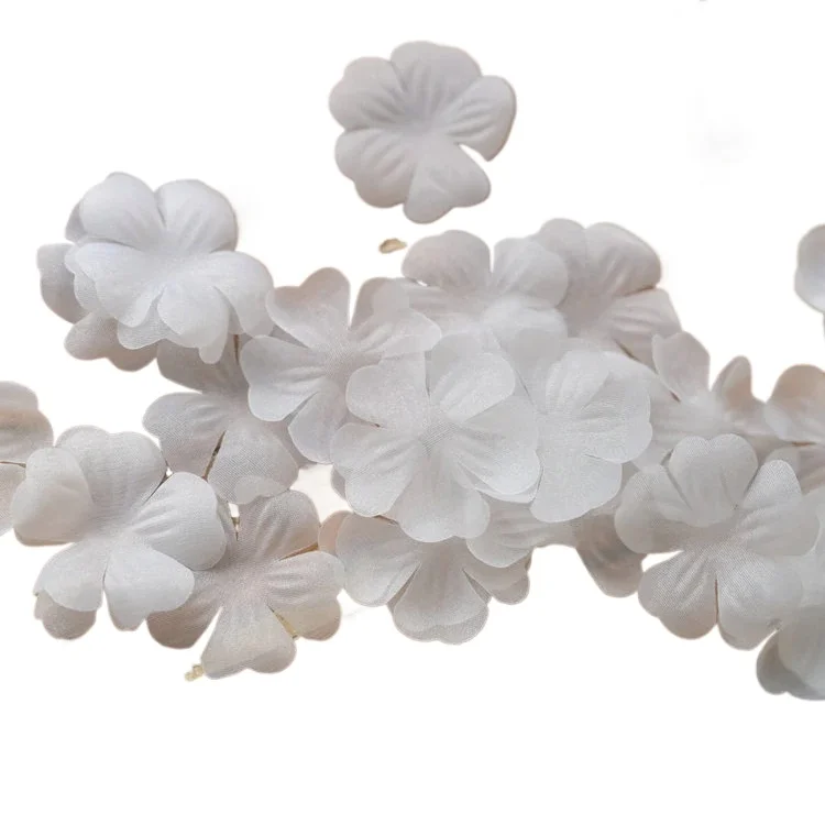 100PCS/Pack .3.8CM Organza Petals DIY 3D Flower. Handmade Decorative Flower Pieces Handmade Wedding Dress Veil Accessories